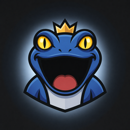 Sapphire frog king mid-chomp