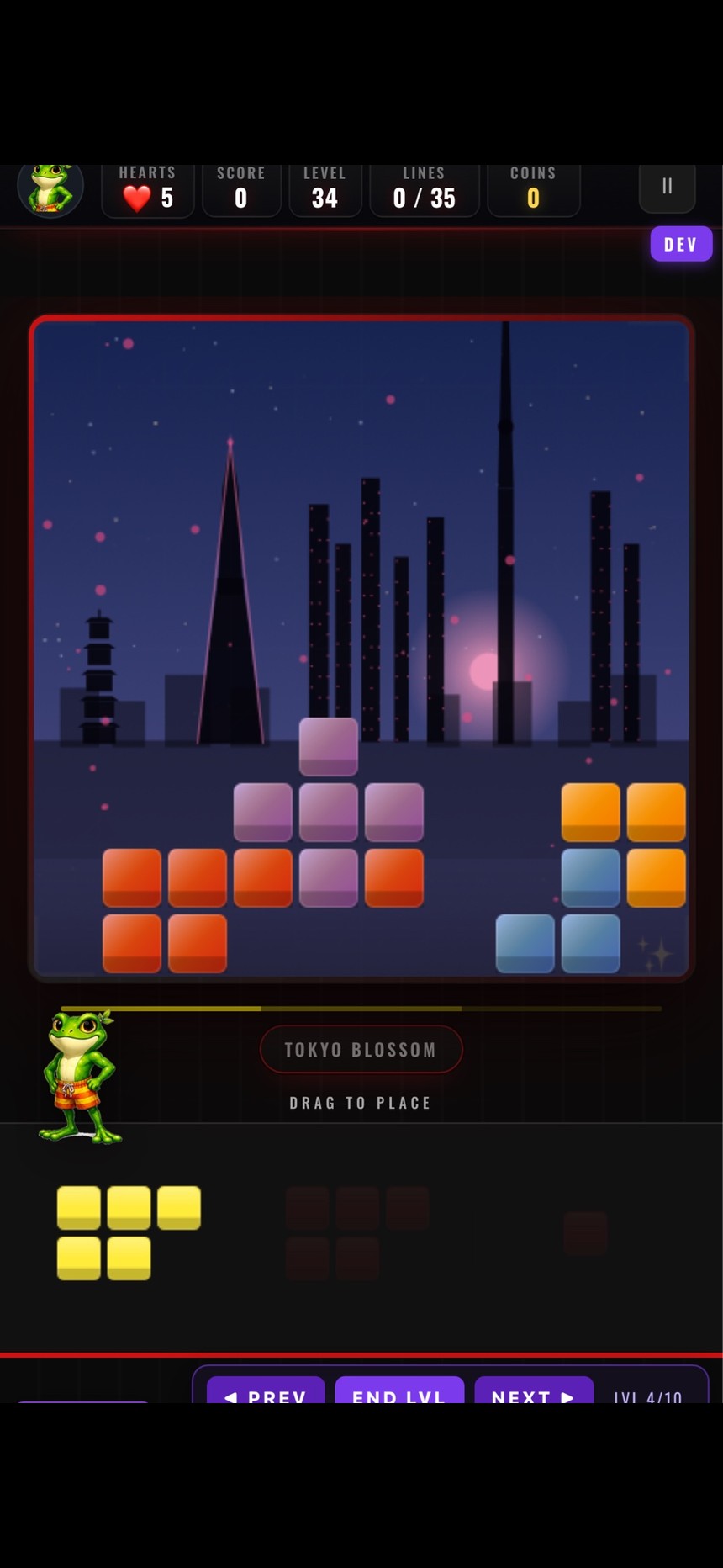 Croakdown Sunlight world, Tokyo Blossom night gameplay